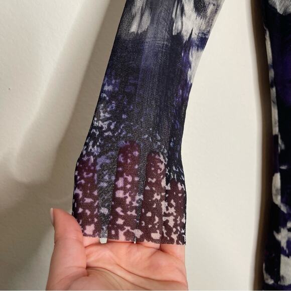 Fuzzi Ruched Purple Tulle Midi Dress Small - Picture 5 of 11